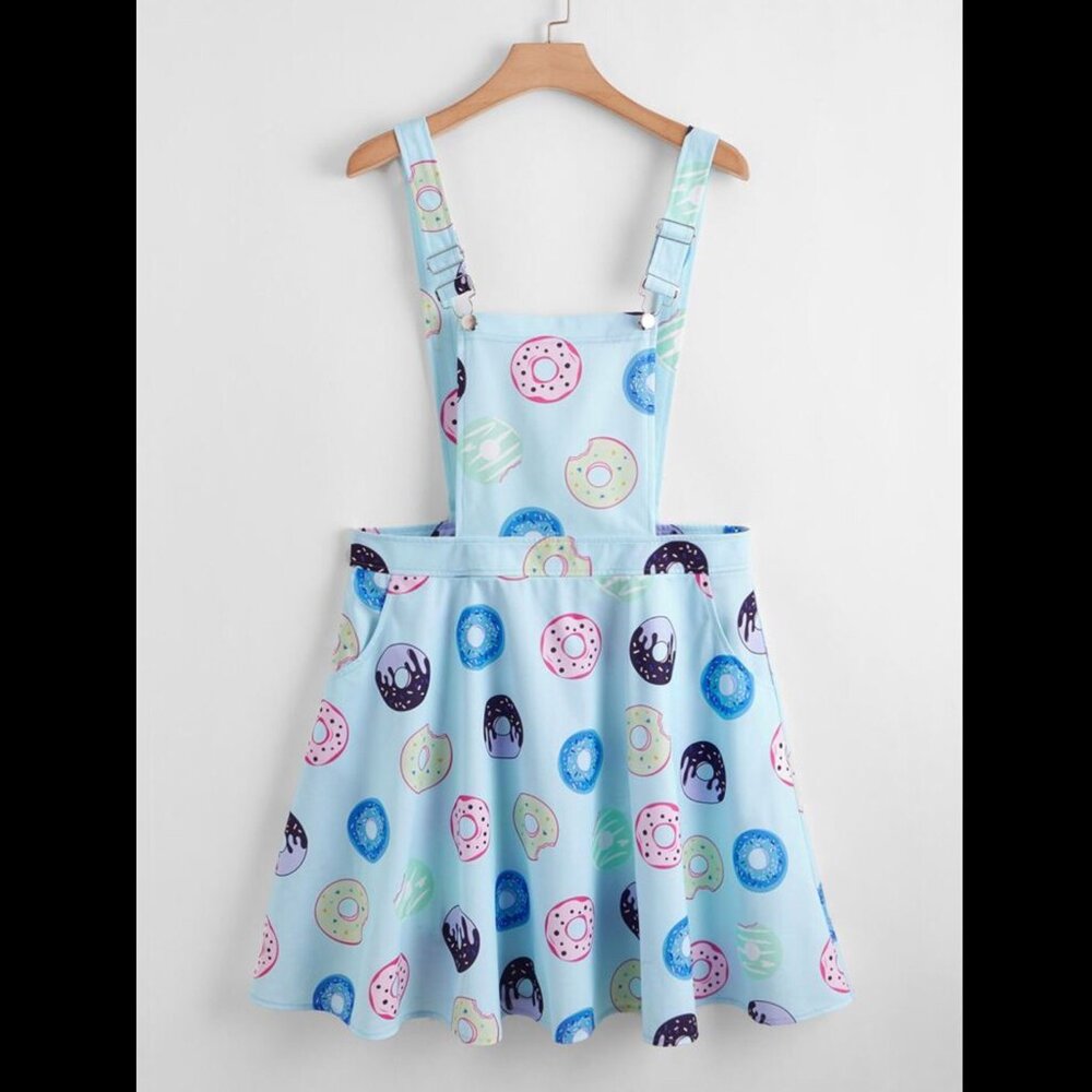 Donut Print Overall Dress Size 12/ 0XL